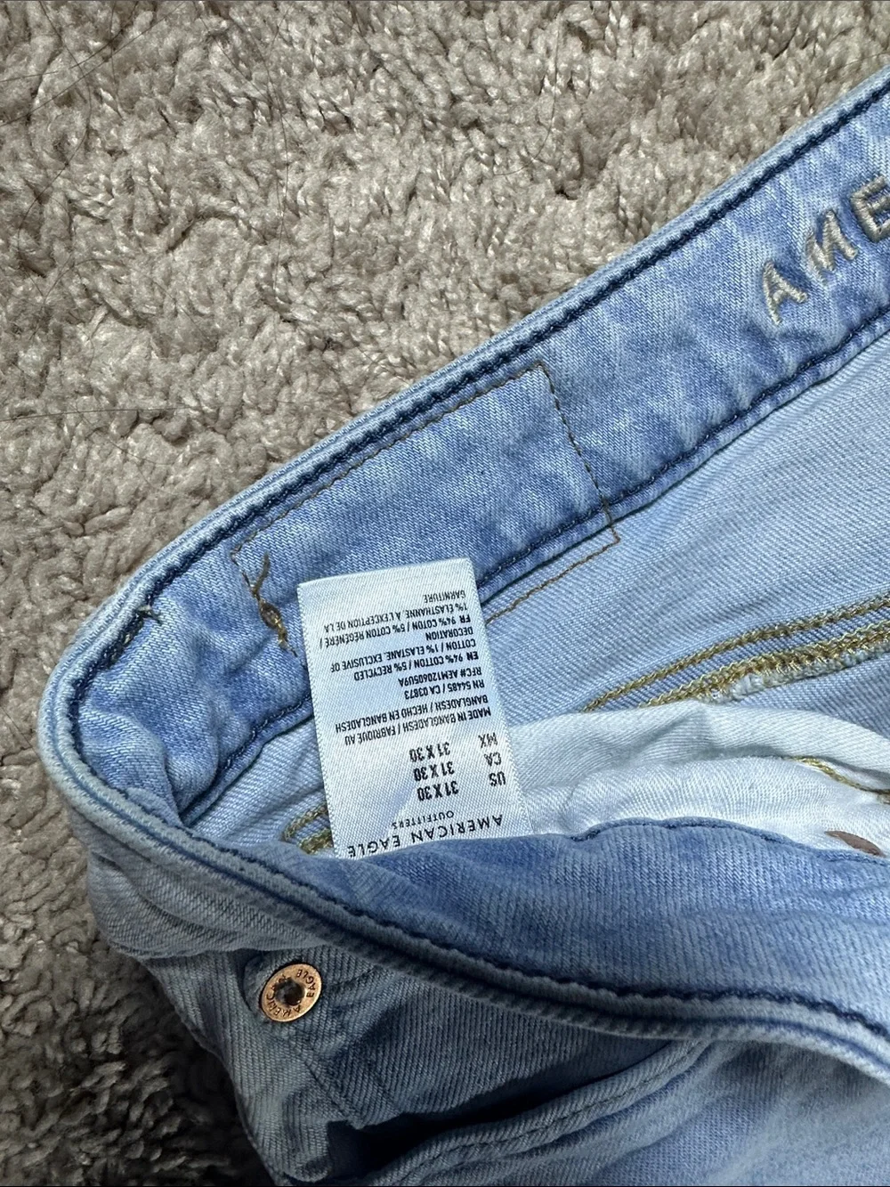 American Eagle Outfitters Light Blue Straight Leg Jeans